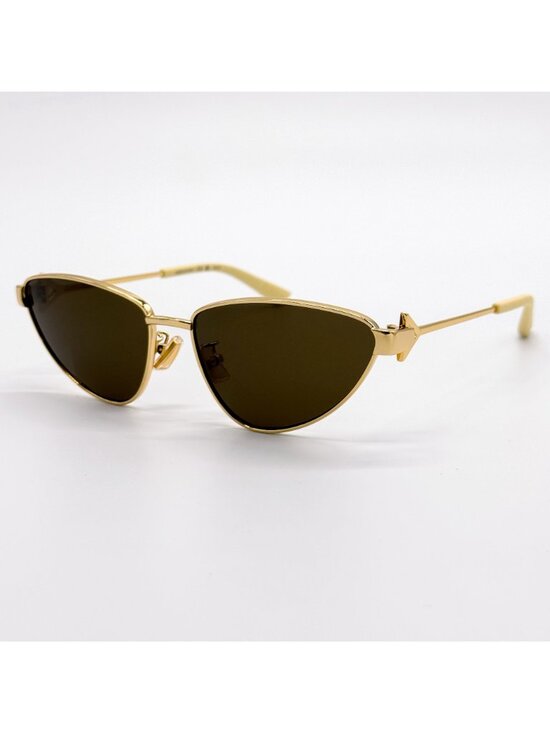 NEW BOTTEGA VENETA SUNGLASSES BV1186S 002 GOLD/BROWN WOMEN EYEWEAR main image 4